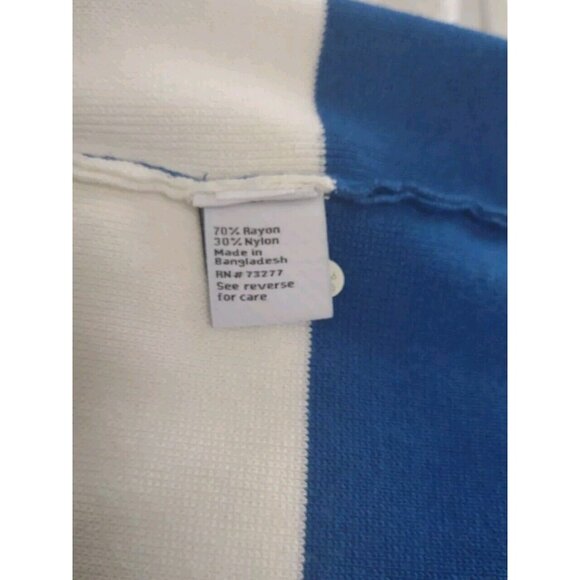 New Nine West Size XL Pullover Sleeveless Blue White Mock Turtle Neck Top - Picture 11 of 12